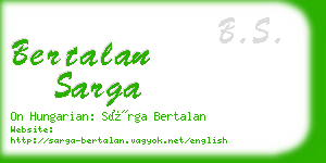 bertalan sarga business card